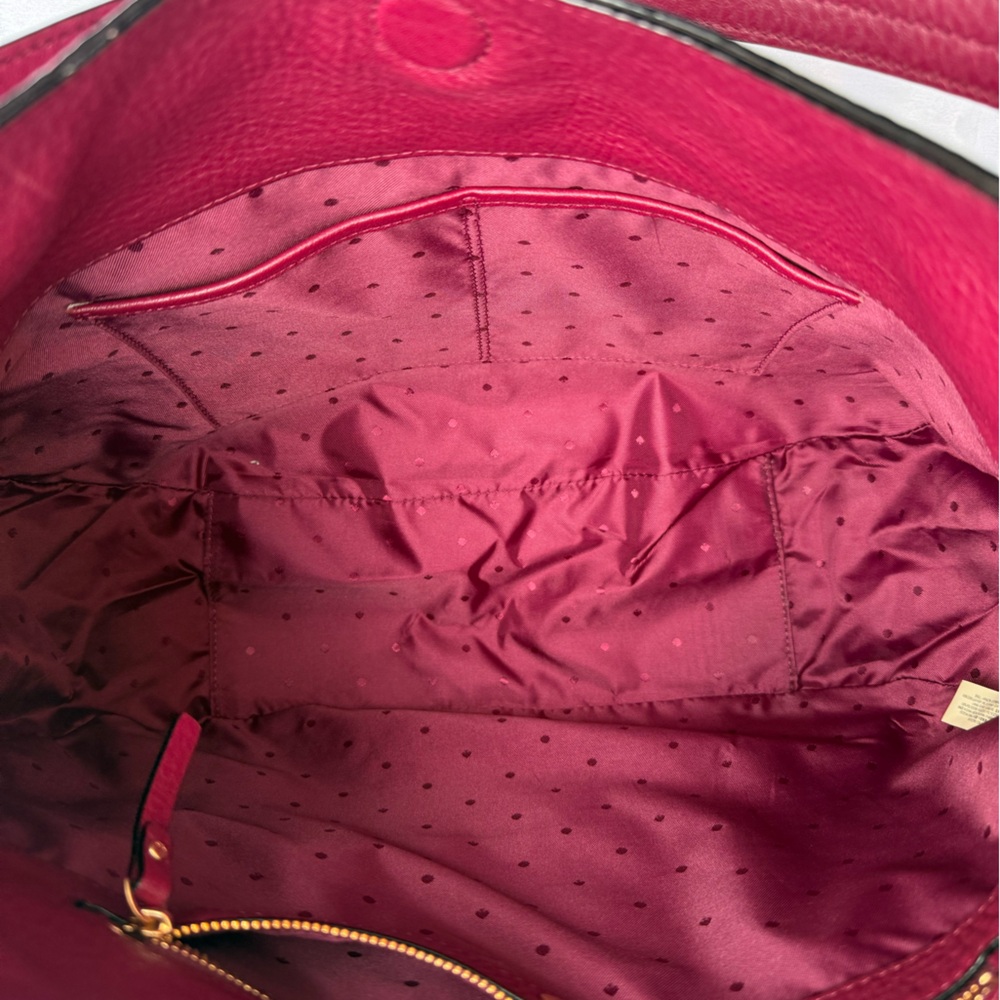 Kate Spade James Street Mason Large Merlot Cow Leather Hobo Bag With Tassel - Picture 8 of 17
